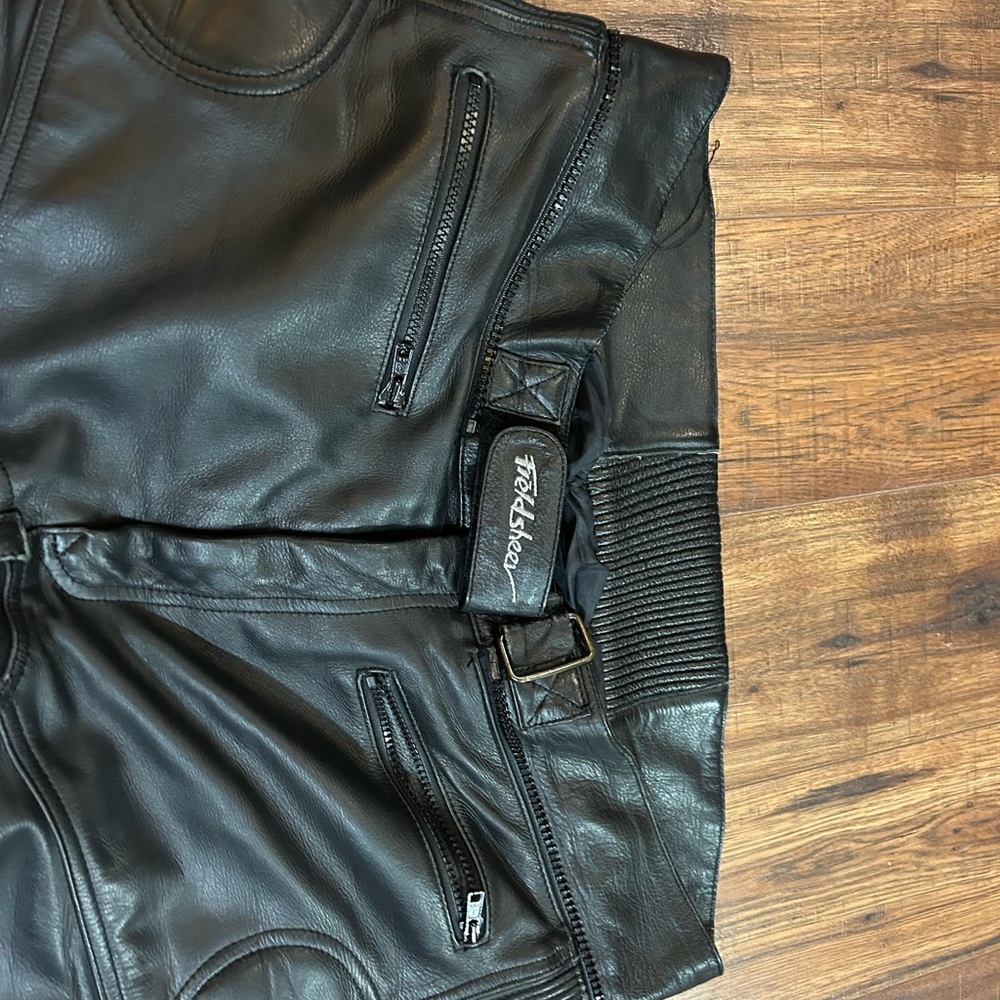 Fieldsheer men XL Black Leather insulated racing Motorcycle Pants - Picture 5 of 11